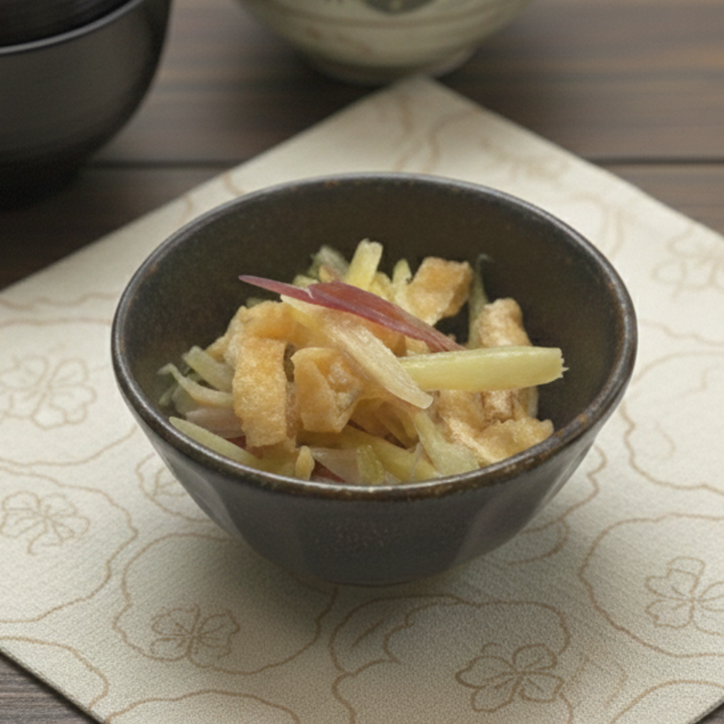 みょうがの茎の炒め物