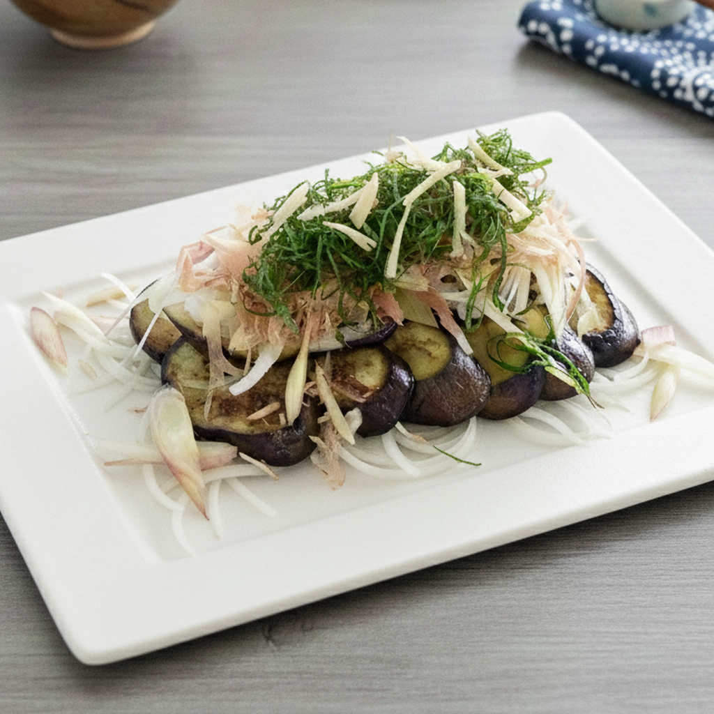 なすと生鰹節のゆずぽん酢がけ