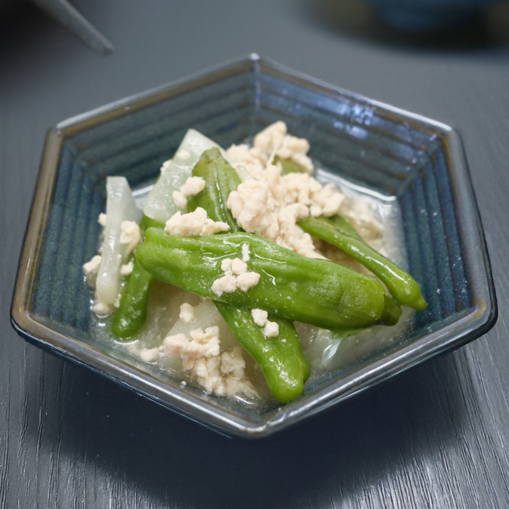 ししとうと大根の鶏あんかけ
