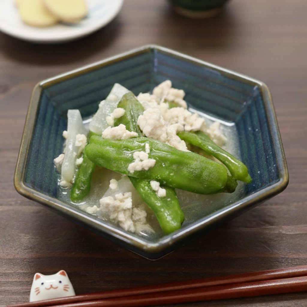 ししとうと大根の鶏あんかけ