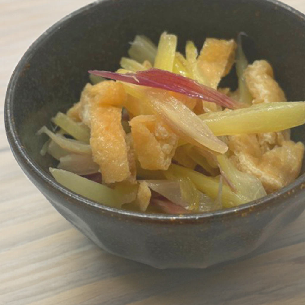 みょうがの茎の炒め物