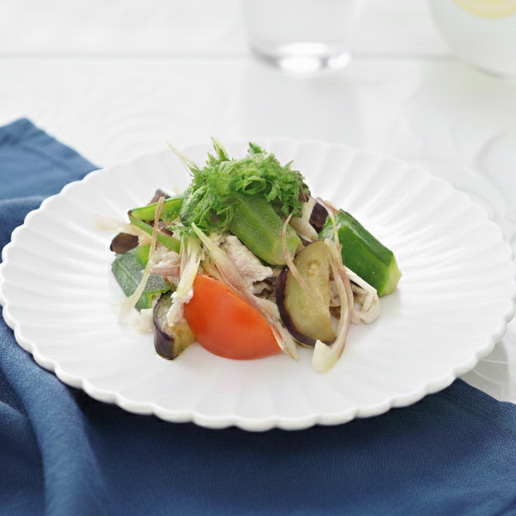 夏野菜と豚肉のさっぱり和え